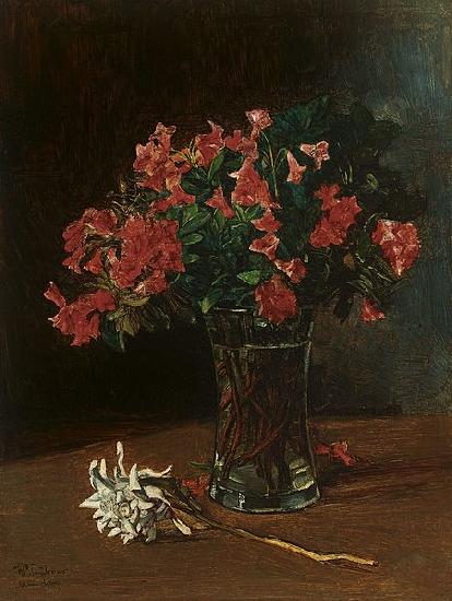 Wilhelm Trubner Flower Vase Germany oil painting art